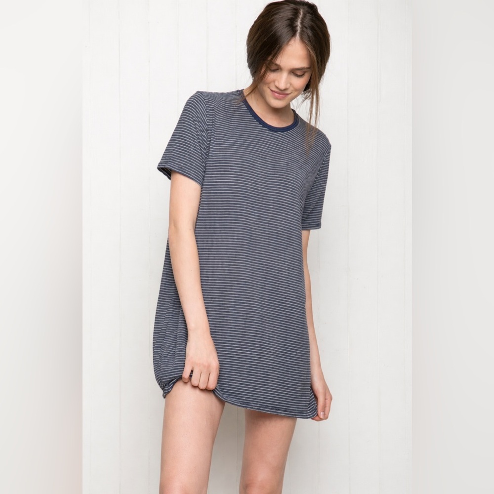 Brandy Melville t shirt dress, comfy striped gray mini dress, super soft